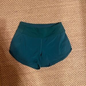 Lululemon teal speed up shorts
